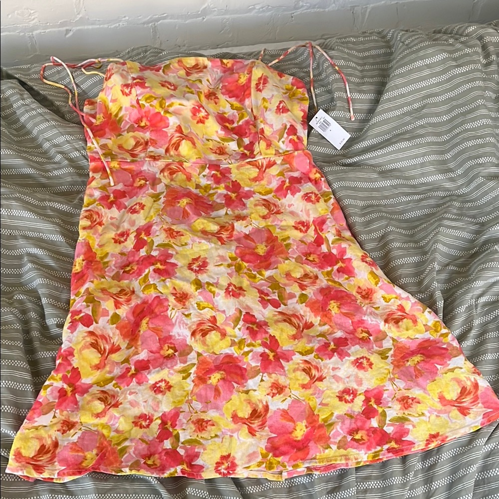 Pink and Red Adjustable Spaghetti Strap Sundress